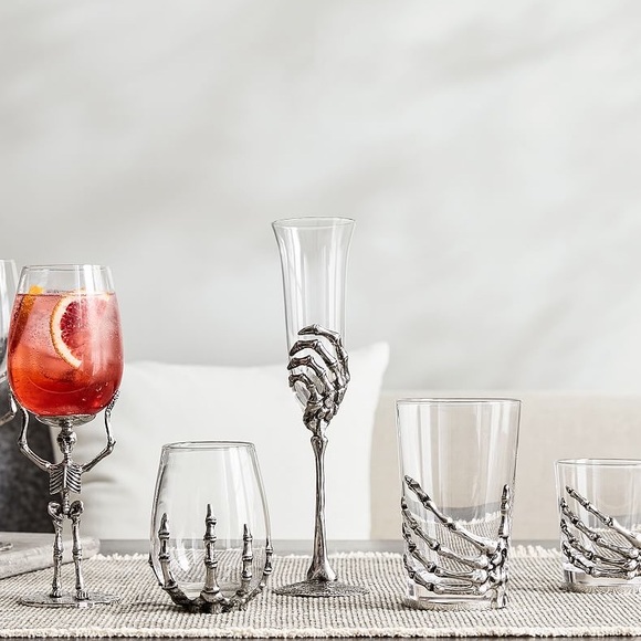 Pottery Barn Skeleton Hand Stemless Wine (x1) - Picture 4 of 4